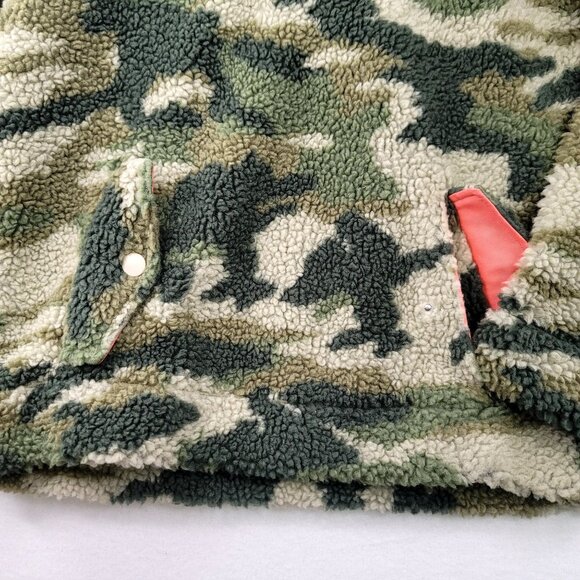 J Crew Sherpa Fleece Snap Collar Pullover Camo XXS SOLD OUT ON JCREW WEBSITE New - Picture 8 of 16